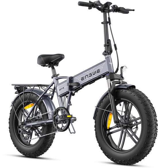 ENGWE EP-2 Boost Elektrische Fiets - 250W Motor - 48V13Ah Batterij - 20 x 4.0" Band - Shimano 7 Versnellingen - 120 km Actieradius - Mechanische Schijfremmen - Grijs van Merkloos