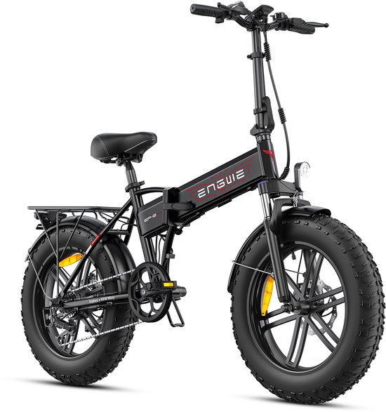 ENGWE EP-2 Boost Elektrische Fiets - 250W Motor - 48V13Ah Batterij - 20 x 4.0" Band - Shimano 7 Versnellingen - 120 km Actieradius - Mechanische Schijfremmen - Zwart van ENGWE