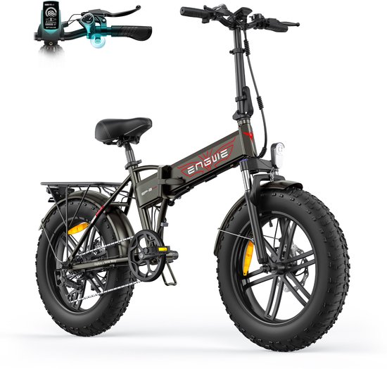 ENGWE EP-2 BOOST Elektrische fiets - Actieradius 100km - Verwijderbare batterij 48V13Ah - 250W Motor - Shimano 7 Versnellingen - 20 Inch opvouwbare City Commuter E-Bike - Mechanische Schijfremmen - VTC Fatbike - Bruin van ENGWE