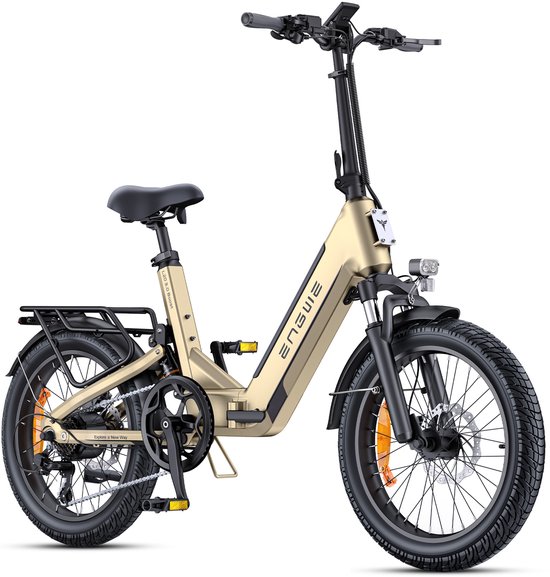 ENGWE L20 3.0 Boost Elektrische fiets - Actieradius 135km - Verwijderbare batterij 48V13.5Ah - Motor 250W - Shimano 7 versnellingen - Hydraulische schijfremmen - 20 Inch Commuter E-Bike - Fatbike - Goud van ENGWE