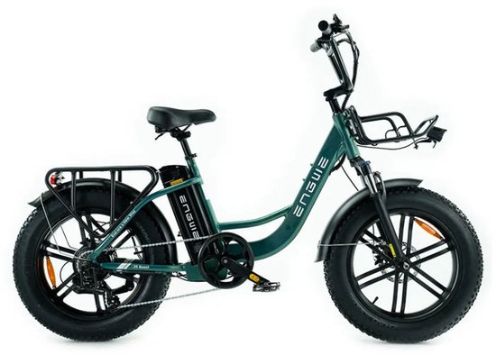 ENGWE L20 Boost Elektrische Fatbike - E-bike - 20 Inch - 250W Motor - 7 Versnellingen - 126 km Actieradius - Mechanische Schijfremmen - Groen van Merkloos