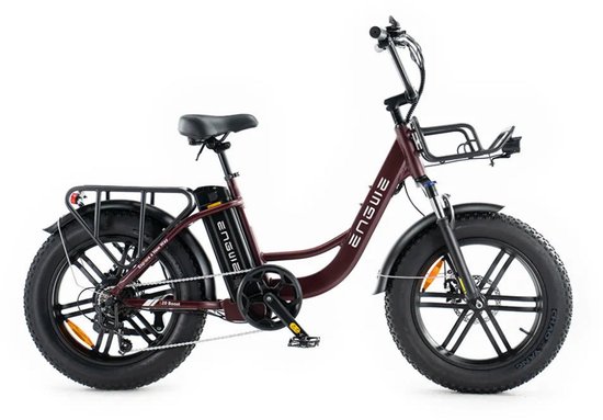 ENGWE L20 Boost Elektrische Fatbike - E-bike - 20 Inch - 250W Motor - 7 Versnellingen - 126 km Actieradius - Mechanische Schijfremmen - Rood van ENGWE