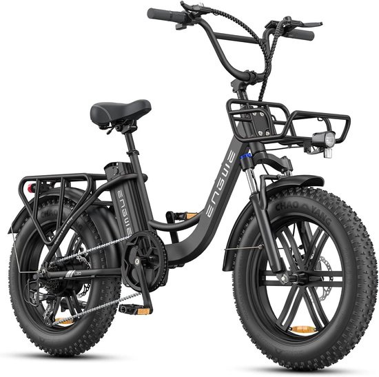 ENGWE L20 Boost Elektrische fiets - 20 * 4.0 Inch - Actieradius 120km - Verwijderbare batterij 48V13Ah - Motor 250W - Shimano 7 versnellingen - LCD Display- Mechanische Schijfremmen - 20 Inch Commuter E-Bike - Zwart van ENGWE