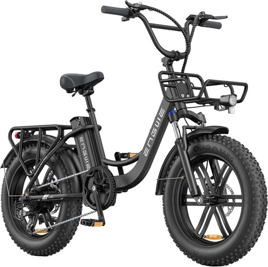 ENGWE L20 Boost Elektrische fiets - Actieradius 120km - Verwijderbare batterij 48V13Ah - Motor 250W - Shimano 7 versnellingen - Mechanische Schijfremmen - 20 Inch Commuter E-Bike - Fatbike - Zwart van ENGWE
