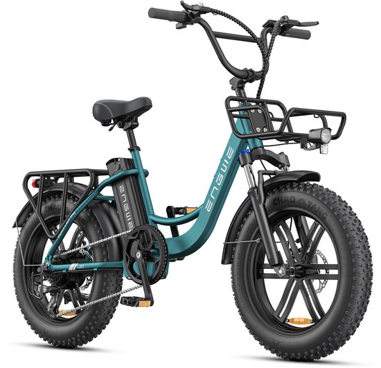 ENGWE L20 Boost Elektrische fiets - Actieradius 120km - Verwijderbare batterij 48V13Ah - Motor 250W - Shimano 7 versnellingen - Met voor schokdemper - Mechanische Schijfremmen - 20 Inch Commuter E-Bike - Fatbike - Groente van Merkloos