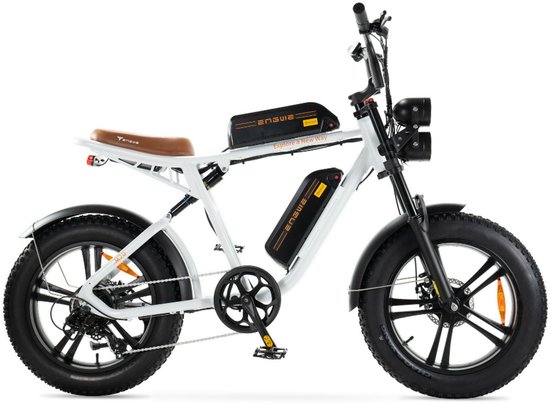 ENGWE M20 (26Ah) Elektrische Fatbike - Dubbele Accu - 20 Inch - 250W Motor - 7 Versnellingen - 150 km Actieradius - Mechanische Schijfremmen - Wit van ENGWE