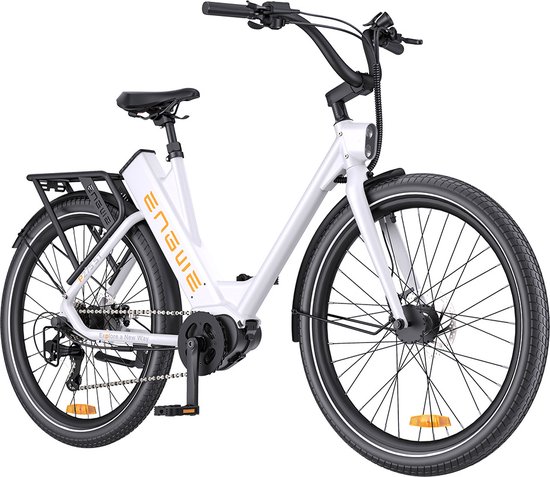 ENGWE P275 ST Urban elektrische fiets, 250W borstelloze middenmotor met koppelsensor, 36V 19,2Ah accu, maximaal bereik van 260 km, hydraulische schijfrem, 27,5'' spaakbanden, SHIMANO 9-speed - Wit van Merkloos