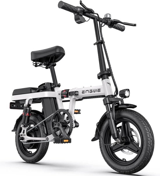 ENGWE T14 Elektrische Vouwfiets - Lichtgewicht Ontwerp - 14 Inch - 250W Motor - 42 km Actieradius - Mechanische Schijfremmen - Wit van ENGWE
