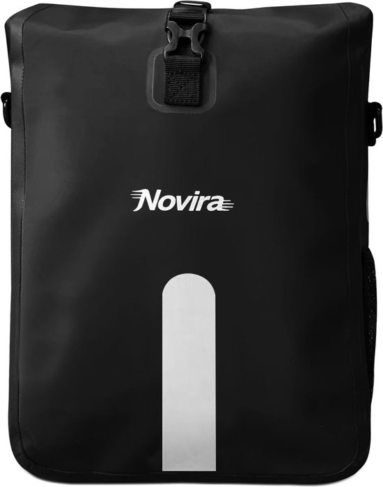 Enkele Fietstas – 50 cm – 16 Liter – Waterdicht – Fietstas & Schoudertas in 1 – Met Reflecterende Details – Zwart van Merkloos