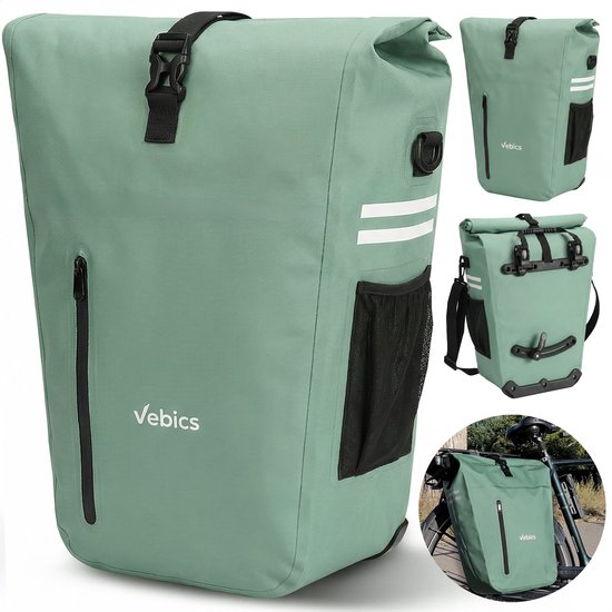 Enkele Fietstas Waterdicht - 25L - Elektrische fiets - Afneembaar - Roll-top van Merkloos