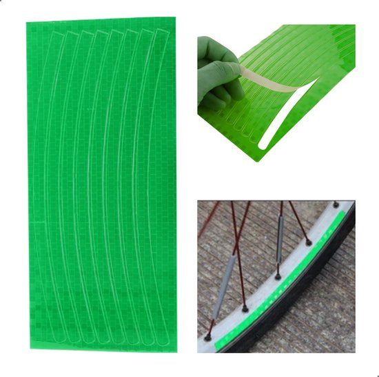 Entergoods® - Reflecterende Tape - Stickers - Velg - Fiets Reflectoren - GROEN - 8 stuks - Fietsreflector - Fiets Accessoires - Reflector Zelfklevend - Fietsvelgen - Brommervelgen – Autovelgen van Entergoods