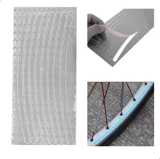 Entergoods® - Reflecterende Tape - Stickers - Velg - Fiets Reflectoren – WIT ZILVER - 8 stuks - Fietsreflector - Fiets Accessoires - Reflector Zelfklevend - Fietsvelgen - Brommervelgen – Autovelgen van Entergoods