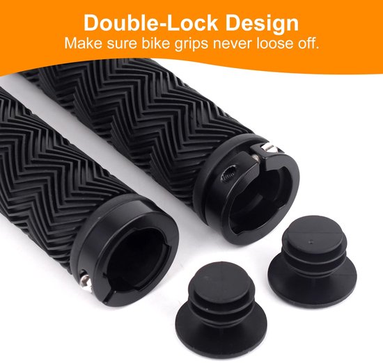 Ergonomische fietsgrepen met dubbele klem, 22 mm