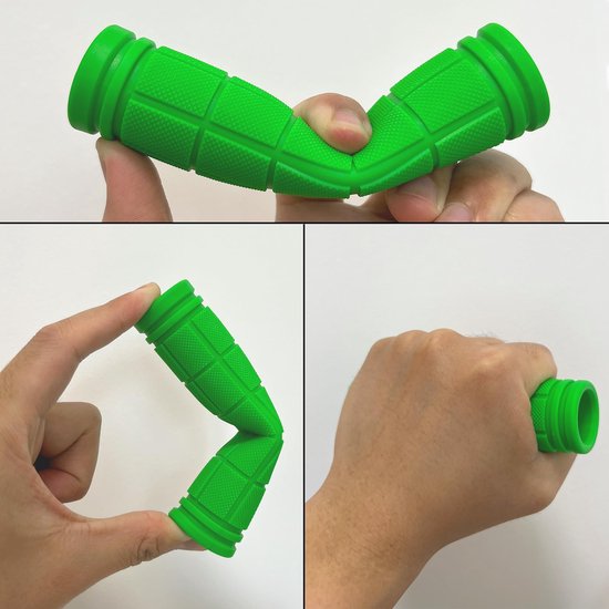Ergonomische fietsgrepen van rubber - antislip - voor mountainbike en stadsfiets - 120 mm - Zwart