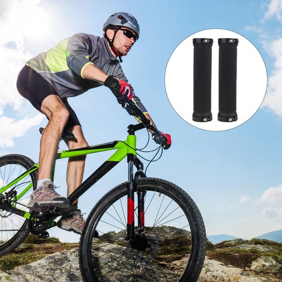 Ergonomische fietsgrips met dubbele klem, 22 mm, antislip rubber