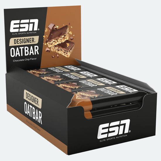 ESN Designer Oatbar – Chocoladechip Haverreep – Met Haver, Chocolade, Eiwitten & Complexe Koolhydraten – Energie & Spierherstel – 100g