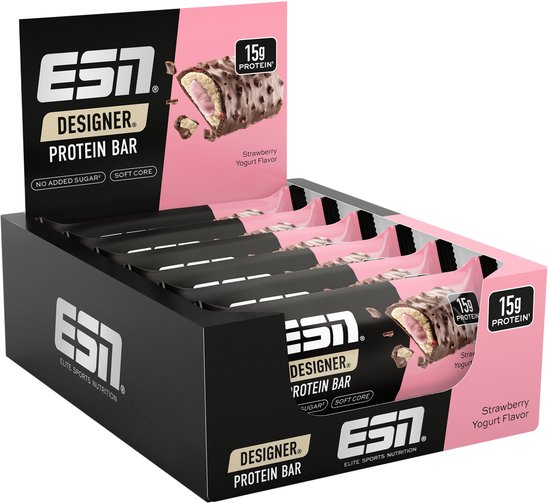 ESN Designer Protein Bar Strawberry Yogurt (12 x 45 gr) van Merkloos