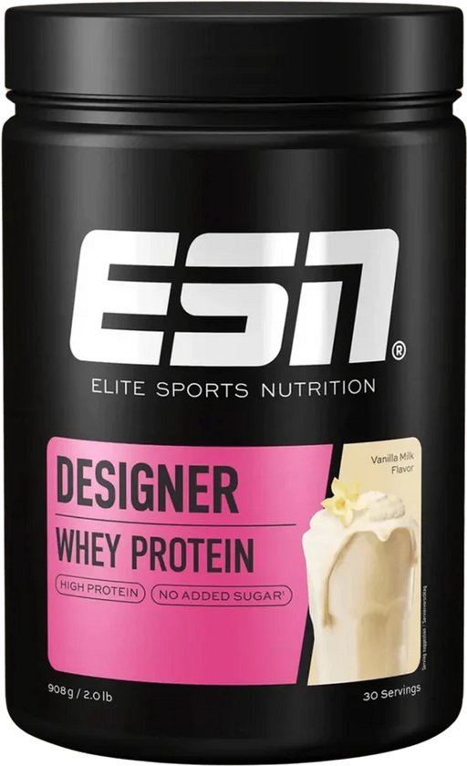 ESN Designer Whey Protein Poeder, Vanillemelk, 908 g van Merkloos