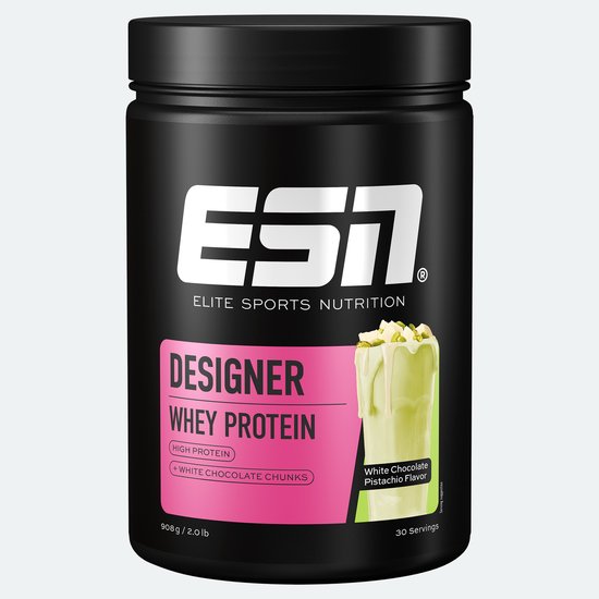 ESN Designer Whey Protein Poeder, White Chocolate Pistachio, 908 g van Merkloos