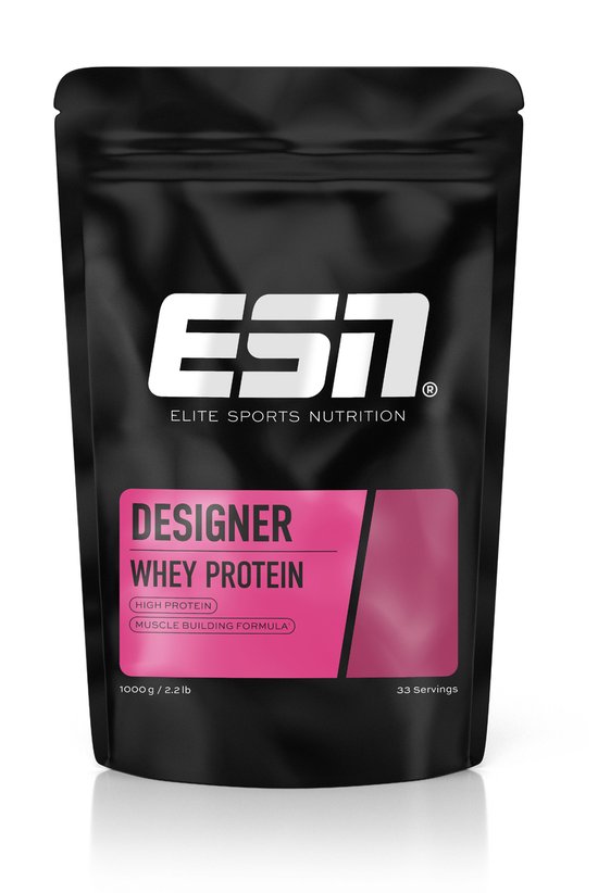 ESN Designer Whey Proteine Poeder, Neutral, 1000 g, 33 Porties – Wei Eiwitshake, Eiwitsupplement, Spierherstel & Fitnessroutine van Merkloos