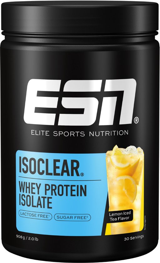 ESN ISOCLEAR Whey Isolate Proteine Poeder, Lemon Iced Tea, 908 g, 30 Porties Heldere Wei Poeder - Lactosevrij Eiwitshake