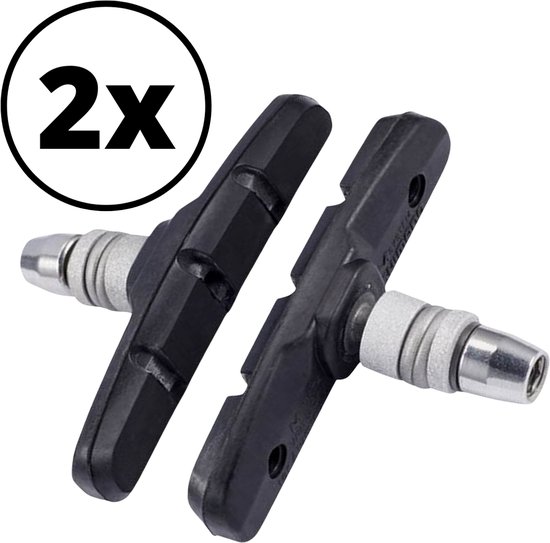 ESTARK® Universele Remblokjes - 2 SETS - V-brake Remschoen - 70 mm - Rubber - Set 4 Stuks - Fietsen Rubberen Remblok - Remschoenen - Remschoentjes - Remblokkenset - Verstelbaar - V brake - Remblok (2) van estark