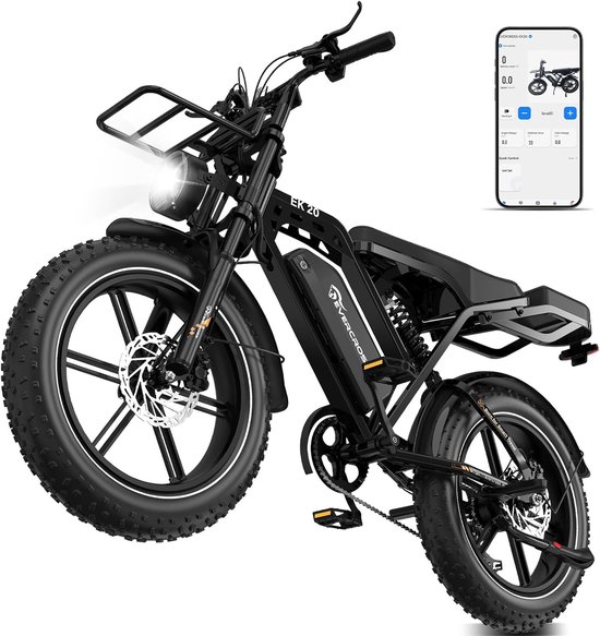 EVERCROSS EK20 Elektrische Fiets – 250W – 20x4.0 inch Fat Tyres – 25 km/h– NFC unlock – 60-100 km bereik