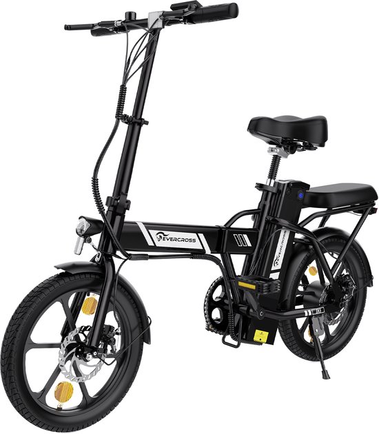Evercross EK5 vouwfiets - elektrische fiets 16 inch - 25 km/u - zwart van Merkloos
