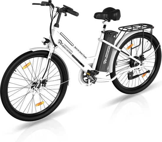 EVERCROSS Elektrische fiets - E-BIKE - 26 inch - 250W - Tot 35-70 km - Wit van Merkloos
