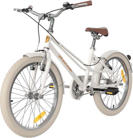 EVERCROSS EM2 Kinderfiets - 20 inch - Wit - Vintage Retro Design - 6-12 jaar - 115-150 cm