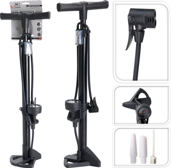 Excellent Houseware Fietspomp Staand 60cm Zwart