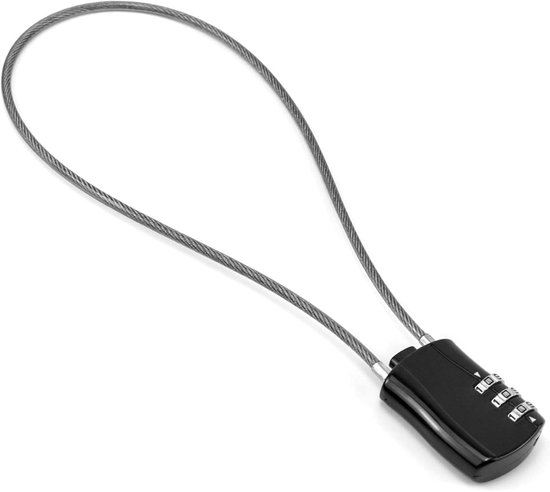 EXCITAT Intrekbaar kabelslot - Digitaal combinatieslot - voor motorfietsen, fietsen, snowboards - Zwart van EXCITAT