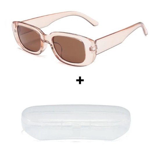 FA-VE Zonnebril - Beige Zonnebril - Festival Bril - Fashionbril - Festival Zonnebril - Gratis Brillenkoker - Beige van FA-VE