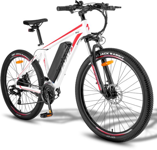 Fafrees 27,5 inch Elektrische Mountainbike - 250W Motor - Shimano 21 versnellingen - Mechanische Schijfremmen - Elektrische Fiets– Roestbestendige aluminiumlegering – 15AH –IPX4 Stadsfiets –Trekkingfiets –Wit