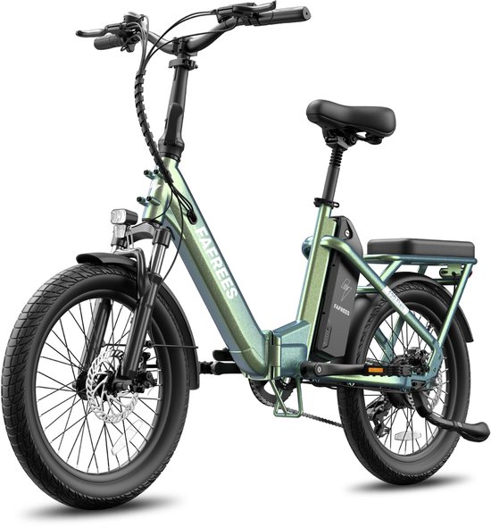 Fafrees Elektrische fiets - Actieradius120km - Verwijderbare batterij 36 V 20Ah - Motor 250W - Shimano 7 versnellingen - Koppelingssensor aan beide zijden - 20 Inch Commuter E-Bike - Dubbele Vering - 20 Inch opvouwbare City Commuter E-Bike - Groente