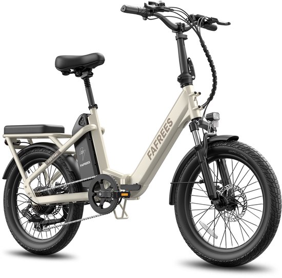 Fafrees Elektrische fiets - Actieradius120km - Verwijderbare batterij 36 V 20Ah - Motor 250W - Shimano 7 versnellingen - Koppelingssensor aan beide zijden - 20 Inch Commuter E-Bike - Dubbele Vering - 20 Inch opvouwbare City Commuter E-Bike - Wit van FAFREES