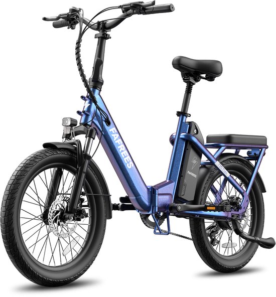 Fafrees Elektrische fiets - Actieradius120km - Verwijderbare batterij 36 V 20Ah - Motor 250W - Shimano 7 versnellingen - Koppelingssensor aan beide zijden - 20 Inch Commuter E-Bike - Dubbele Vering - 20 Inch opvouwbare Commuter E-Bike - Donkerblauw