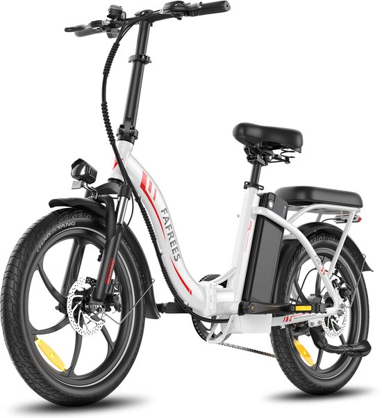Fafrees F20+ Elektrische Fiets - 250W Motor - 36V 20Ah Accu - 20x3" Banden - 90km Bereik - 25 km/u Snelheid - Wit van Merkloos