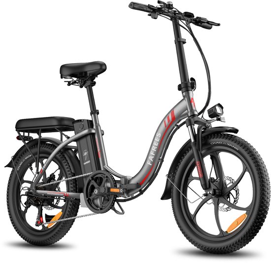 Fafrees F20 Elektrische Vouwfiets - E-Bike - 20 x 3.0 Inch Dikke Banden - 36V 18Ah Lithium Accu - 250 W Motor - 25 km/u - Maximaal bereik 130 km - Shimano 7 versnellingen - 20 Inch opvouwbare City Commuter E-Bike - Grijs van FAFREES