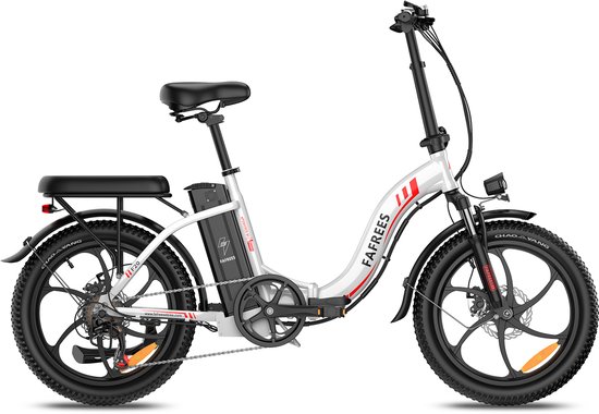 Fafrees F20 Elektrische Vouwfiets - E-Bike - 20 x 3.0 Inch Dikke Banden - 36V 18Ah Lithium Accu - 250 W Motor - 25 km/u - Maximaal bereik 130 km - Shimano 7 versnellingen - 20 Inch opvouwbare City Commuter E-Bike - Wit