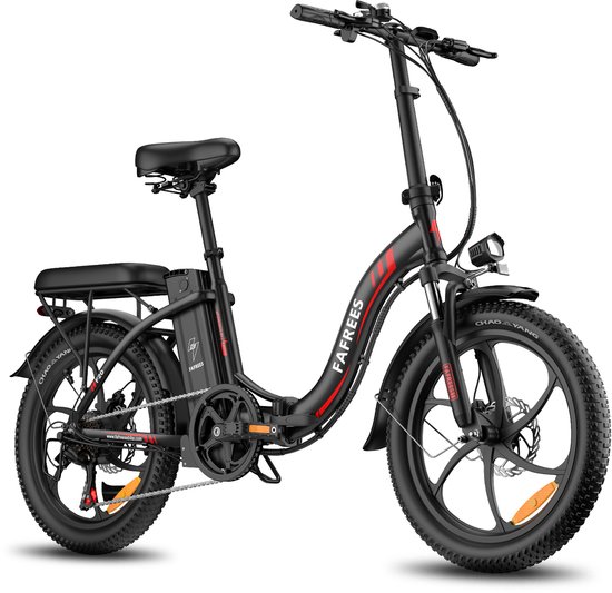 Fafrees F20 Elektrische Vouwfiets - E-Bike| 20 x 3.0 Inch Dikke Banden - 36V 18Ah Lithium Accu - 250 W Motor - Maximaal 25/u - Maximaal bereik 130km - Shimano 7 versnellingen - 20 Inch opvouwbare City Commuter E-Bike - Zwart van FAFREES