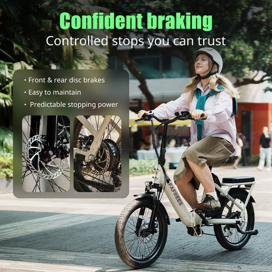 FAFREES F20 Flex 20'' Opvouwbare Elektrische Fiets – 36V 20Ah Accu, 100km Bereik, 7-Speed Shimano, Dubbel Geveerd, Torque Sensor