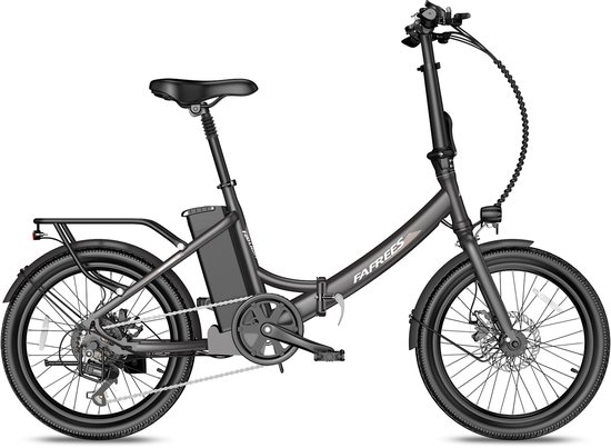 FAFREES F20 Light Opvouwbare Elektrische Fiets – 36V 20Ah Accu, 100km Bereik, 20" Banden, 7-Speed Shimano Grijs