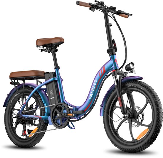 Fafrees F20 Pro Opvouwbare Elektrische Fiets – 250W Motor, 36V 20Ah Accu, 120km Bereik, 7-Speed Shimano, Dubbel Geveerd Aurora Blue