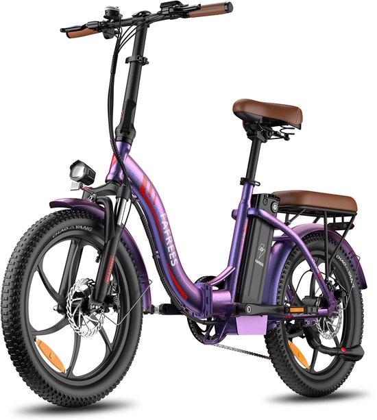 Fafrees F20 Pro Opvouwbare Elektrische Fiets – 250W Motor, 36V 20Ah Accu, 120km Bereik, 7-Speed Shimano, Dubbel Geveerd Rozeachtig paars