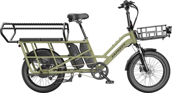 FAFREES FF20 CUV Groene Familie Longtail E-Cargo Bike – Modulair, Dual-Accu 140km Bereik, 200kg Laadvermogen, Hydraulische Remmen