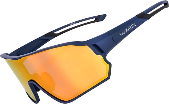 Falkann Mount Spiegelende Fietsbril Set - Sportbril / Zonnebril Gepolariseerde Lens - UV400 - Blauw