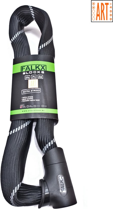 Falkx ART2 / Art** Kettingslot - 8.3 MM Schakels - Zwart - Luxe Slotkop - 90 CM van Falk