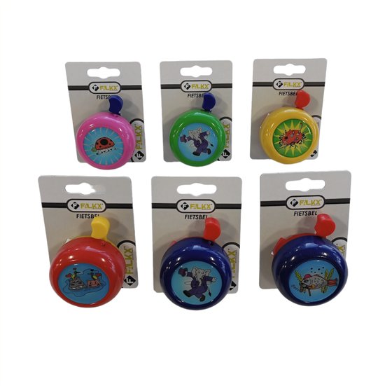 Falkx Kinderfietsbel - Staal - Prints - Diameter 54mm - Assorti Kleur van Falkx