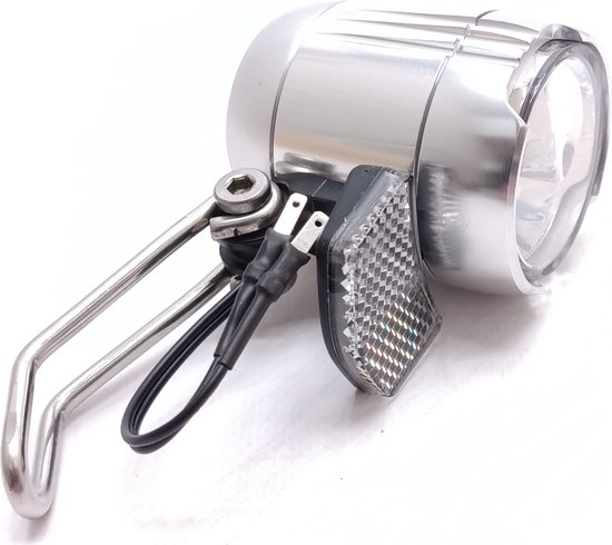 Falkx LED koplamp zilver - 100 Lux - waterproof - E-bike 6V-48V - aluminium